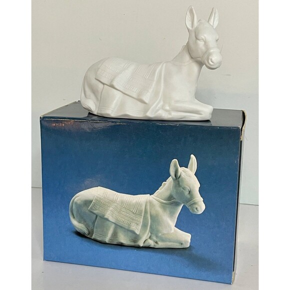 Avon Nativity Figurine THE DONKEY White Porcelain Christmas Decor - Picture 1 of 8